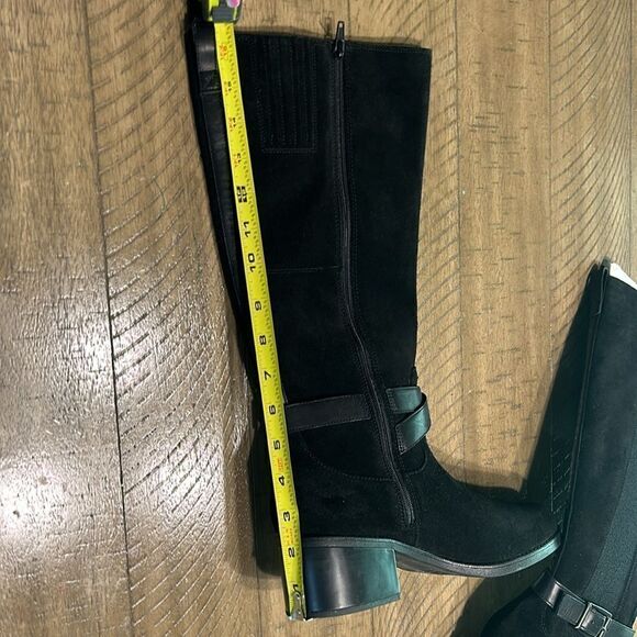 NWOT Clarks black suede leather knee-high boots size 10 - Picture 6 of 10